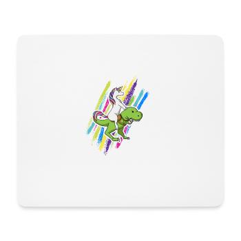 Licorne, dinosaure, licorne, équitation, dino, cadeau - Tapis de souris (format paysage) - blanc - Devant