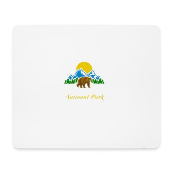Yellowstone National Park Wyoming Bear Nature Sun - Mouse Pad (horizontal) - white - Front