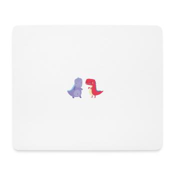 Les couples aiment la Saint-Valentin cadeau Dino T-Rex - Tapis de souris (format paysage) - blanc - Devant