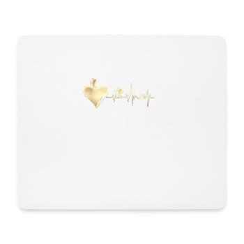 Berge Wandern Hiking Heartbeat Wanderer Geschenk - Mousepad (Querformat) - Weiß - Vorne