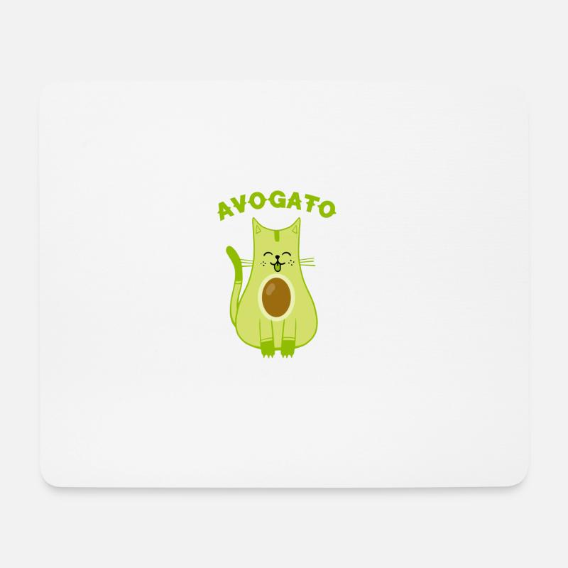 Avogato T-Shirt - Lustige Avo-Gato Cinco De Mayo Katze - Mousepad (Querformat) - Weiß