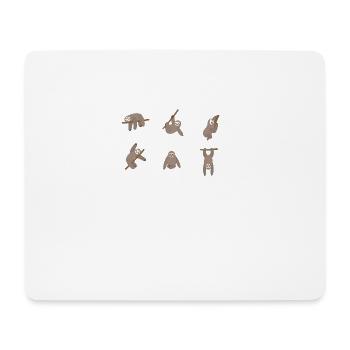 Yoga - Faultier - Lustig - Entspannung - Geschenk - Mousepad (Querformat) - Weiß - Vorne