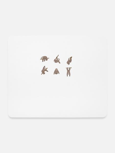 Yoga - Faultier - Lustig - Entspannung - Geschenk - Mousepad (Querformat) - Weiß
