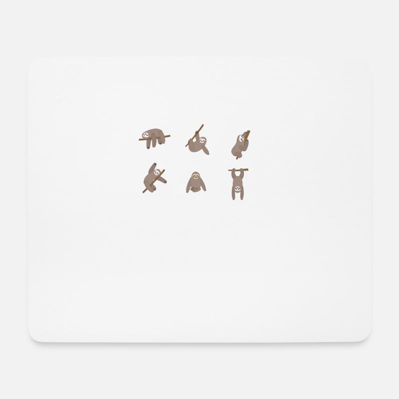 Yoga - Faultier - Lustig - Entspannung - Geschenk - Mousepad (Querformat) - Weiß