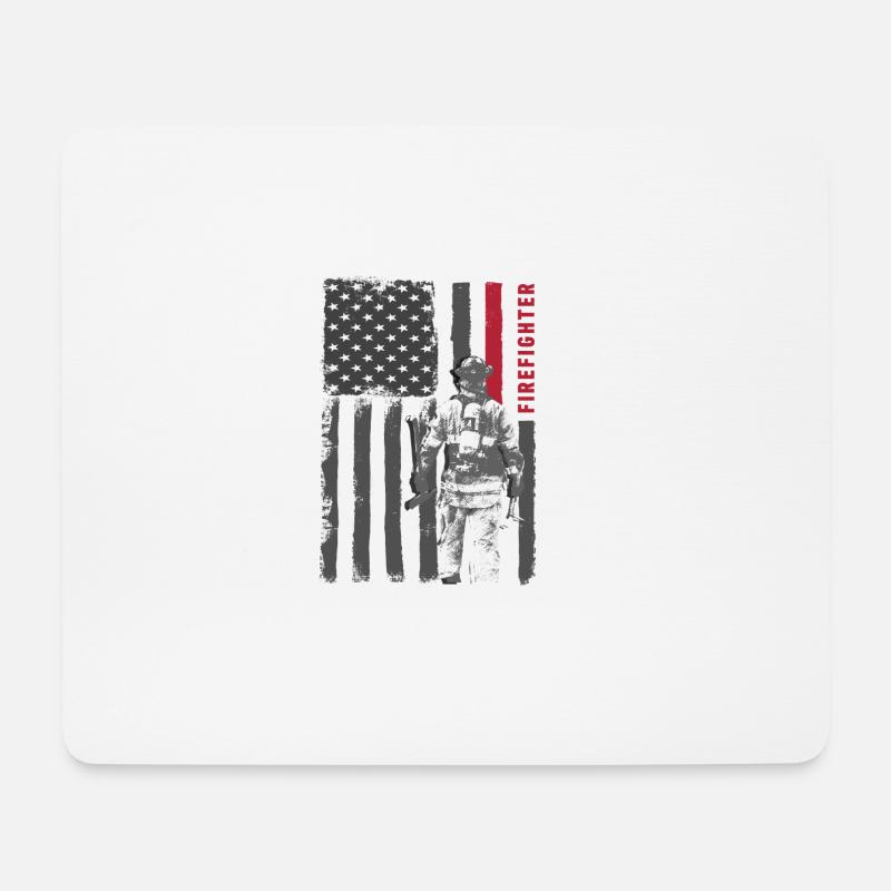 Feuerwehr Firefighter lustig USA Geschenk Hilfe - Mousepad (Querformat) - Weiß