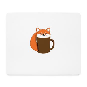 Fuchs - Kaffee - Tase - Comicstyle - Geschenk - Mousepad (Querformat) - Weiß - Vorne