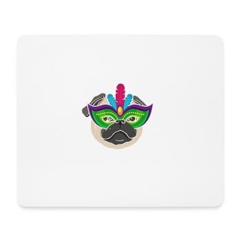 I love pug gift carnival carnival Mardi Gr - Mouse Pad (horizontal) - white - Front