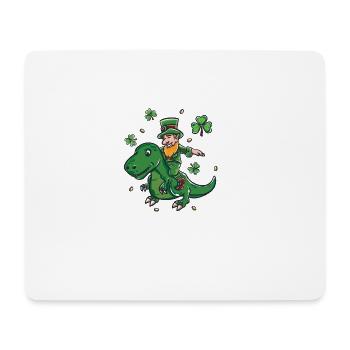 St Patrick's day outfit T-Rex gift beer Ireland - Mouse Pad (horizontal) - white - Front