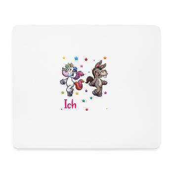 Ich und Du Einhorn - Mousepad (Querformat) - Weiß - Vorne