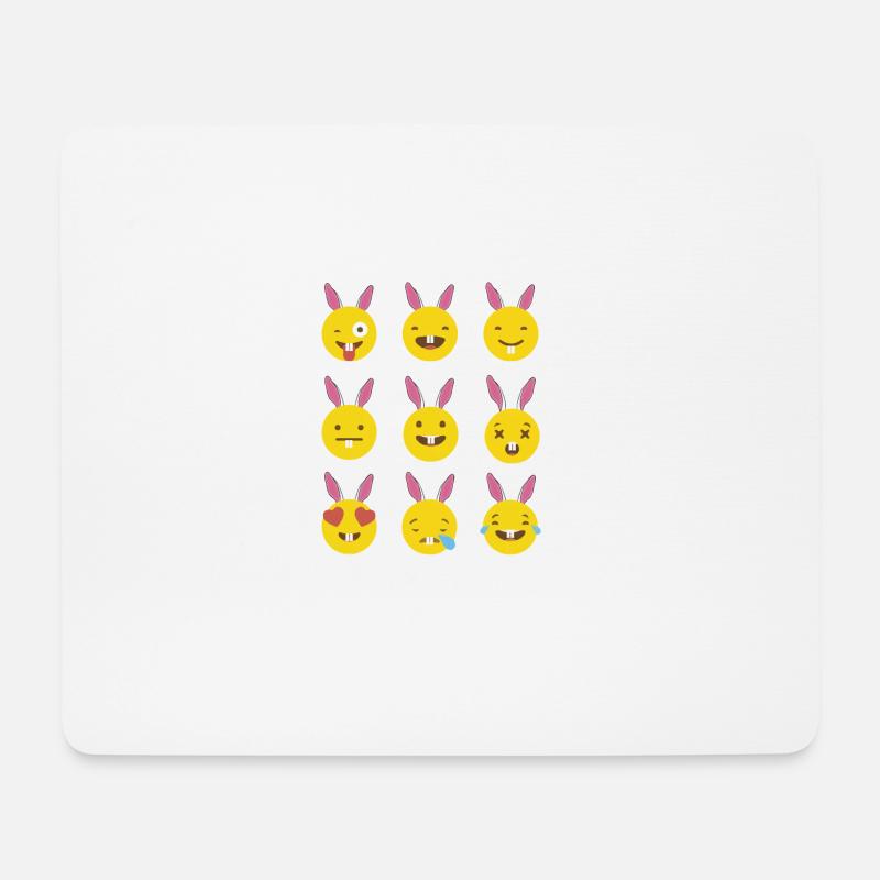 Viele Emojis mit Osterhasenohren Lustiger Pascha - Mousepad (Querformat) - Weiß