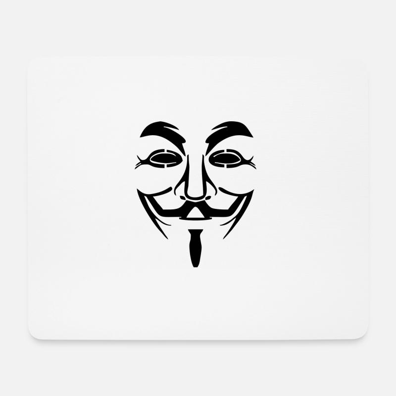 V wie Vendetta - Anonymous! Geschenk Idee - Mousepad (Querformat) - Weiß