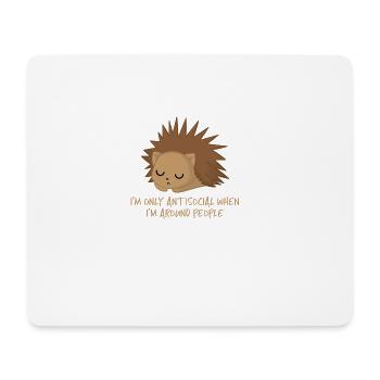 Igel - Antisozial - Introvert - Lustig - Sarkasmus - Mousepad (Querformat) - Weiß - Vorne