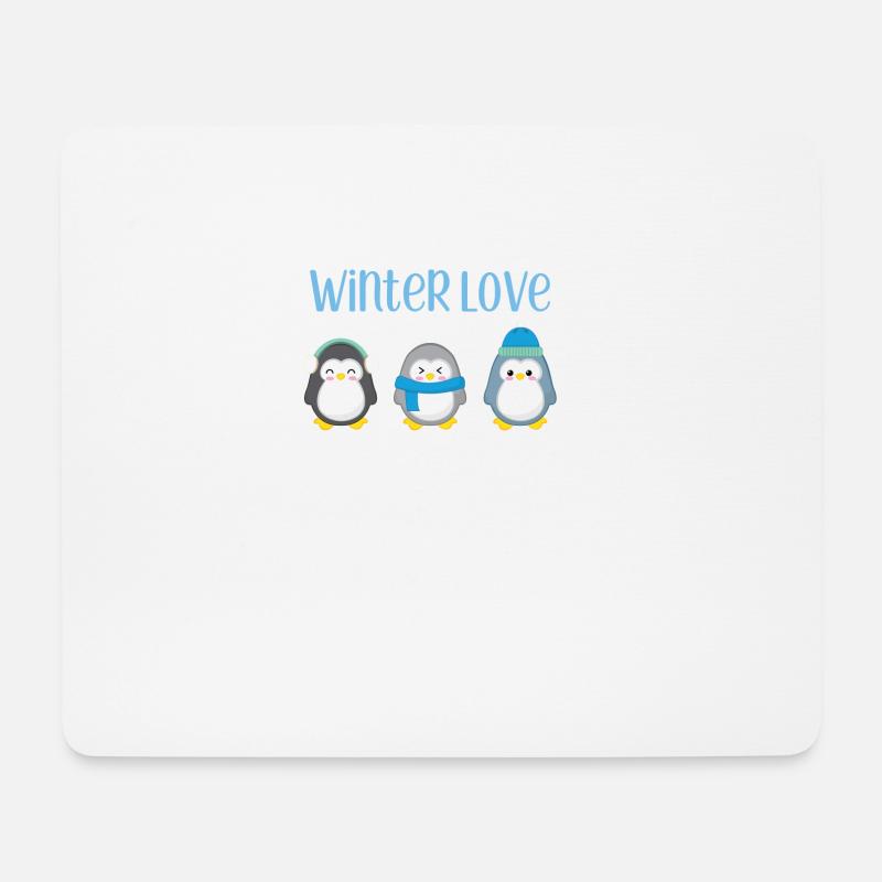 Penguin - Winter - Gift - Sweet - Penguins - Mouse Pad (horizontal) - white