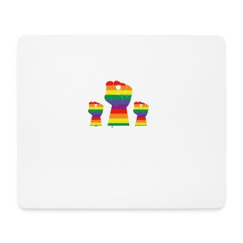 TOGETHER WE RISE! HEB DEINE FAUST - MENSCHENRECHTE - Mousepad (Querformat) - Weiß - Vorne