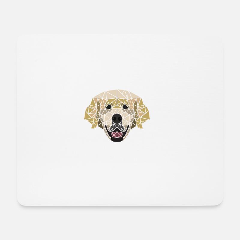 Golden Retriever Geometrisch - Mousepad (Querformat) - Weiß