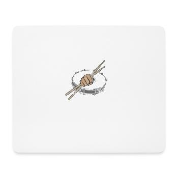 Baguettes et tambour Drummer Drumer - Tapis de souris (format paysage) - blanc - Devant