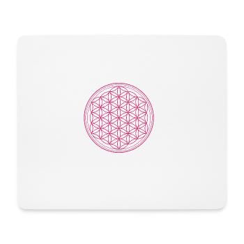 Blume des Lebens pink - Mousepad (Querformat) - Weiß - Vorne