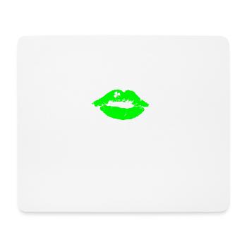 green lipstick kiss with clover St. Patricks - Mouse Pad (horizontal) - white - Front