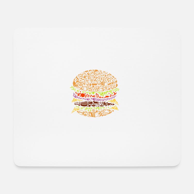 Burger Food Art - Mouse Pad (horizontal) - white