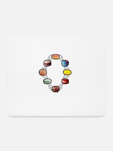 Das Leben ist kurz - Eat Dessert - Makronen Französisch - Mousepad (Querformat) - Weiß