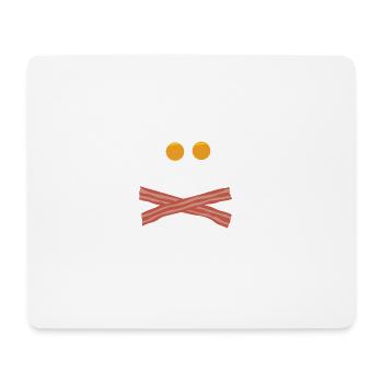 Totenkopf aus Ei und Bacon - Mousepad (Querformat) - Weiß - Vorne