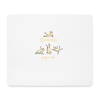 yoga cat Namaste Katze om frau miau humor LOL spor - Mousepad (Querformat) - Weiß - Vorne