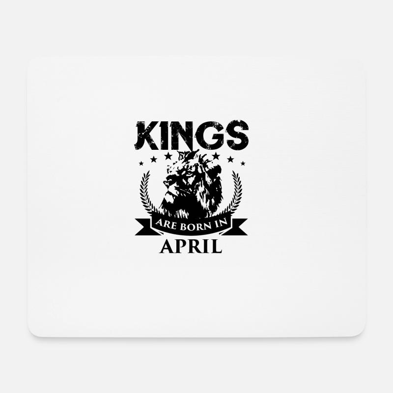April Geburtstag Geschenk Könige geboren Geburt - Mousepad (Querformat) - Weiß