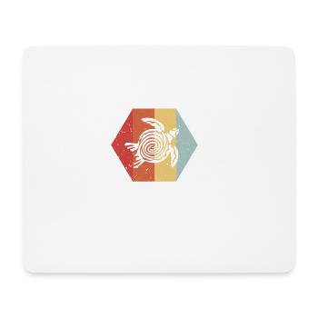 Tortue Vintage - cadeau de couleur rétro - Tapis de souris (format paysage) - blanc - Devant