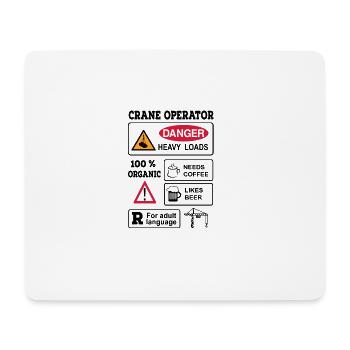 crane operator - Mouse Pad (horizontal) - white - Front