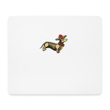 Wiener Hund Sugar Skull Sombrero Schnurrbart Mexikaner - Mousepad (Querformat) - Weiß - Vorne