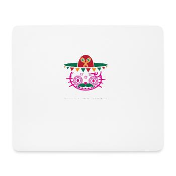 Kitty Sugar Skull Sombrero Schnurrbart Cinco De Miau - Mousepad (Querformat) - Weiß - Vorne