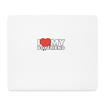 i love my boyfriend - Mousepad (Querformat) - Weiß - Vorne