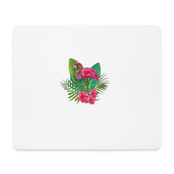 Flamingo, Blumen, Natur; Stylische Geschenkidee - Mousepad (Querformat) - Weiß - Vorne