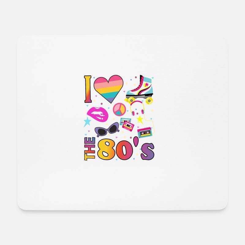I love the 80's Eighties Pop Art - Mousepad (Querformat) - Weiß