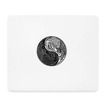 Yin Yang Armadillo Chinese Tai Chi Symbol Cool - Mouse Pad (horizontal) - white - Front