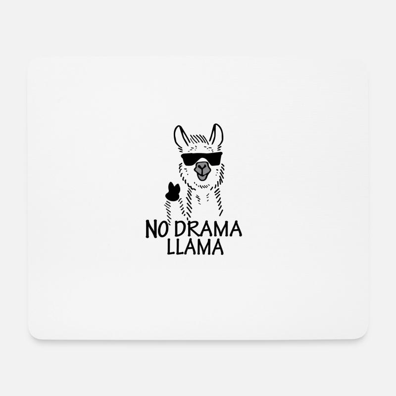 NO DRAMA LAMA - Mousepad (Querformat) - Weiß