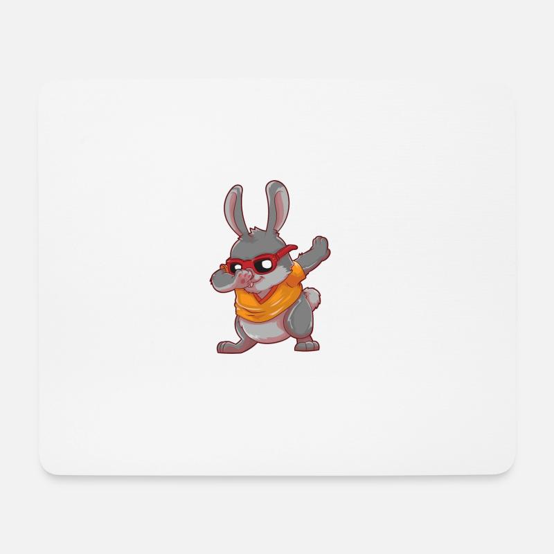 Cartoon Dabbing Osterhase Dab Hase Ostern Geschenk - Mousepad (Querformat) - Weiß