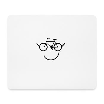 Fahrrad Smiley - Geschenk - Mousepad (Querformat) - Weiß - Vorne