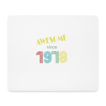 Awesome since 1978 retro distressed look - Mouse Pad (horizontal) - white - Front