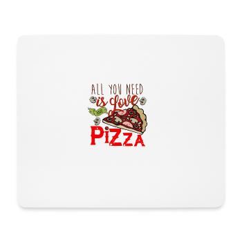Tout ce dont tu as besoin c'est de l'amour et de la pizza - Tapis de souris (format paysage) - blanc - Devant