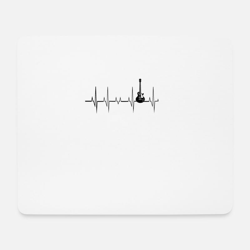 Heartbeat electric guitar - Mouse Pad (horizontal) - white