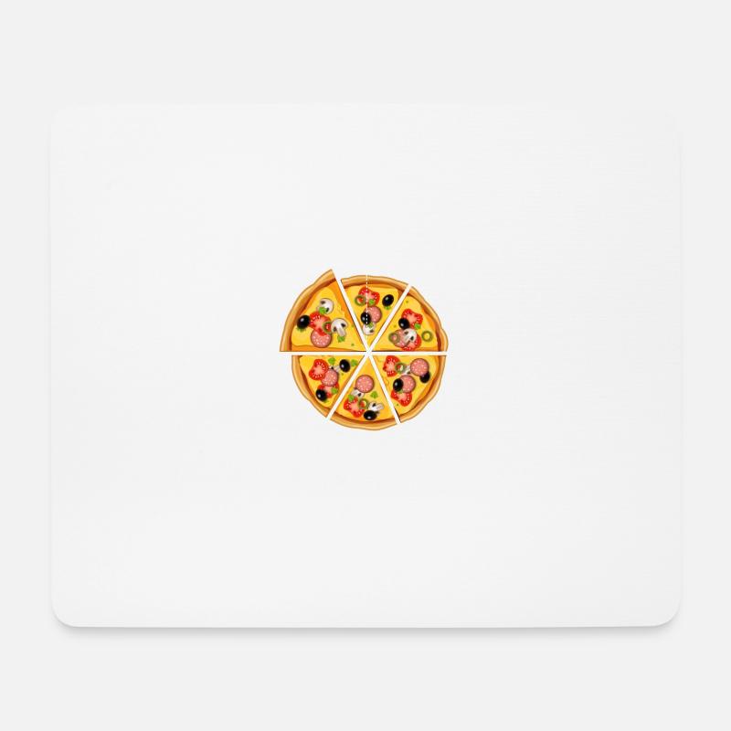 Pizza Motiv Mathe Radius - Mousepad (Querformat) - Weiß