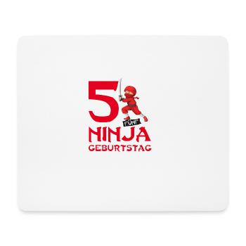 Ninja 5. fünfter Kinder Geburtstag Karate T-Shirt - Mousepad (Querformat) - Weiß - Vorne