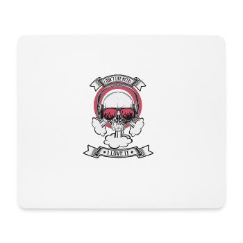 Totenkopf mit Kopfhörern kultiges RocknRoll Design - Mousepad (Querformat) - Weiß - Vorne