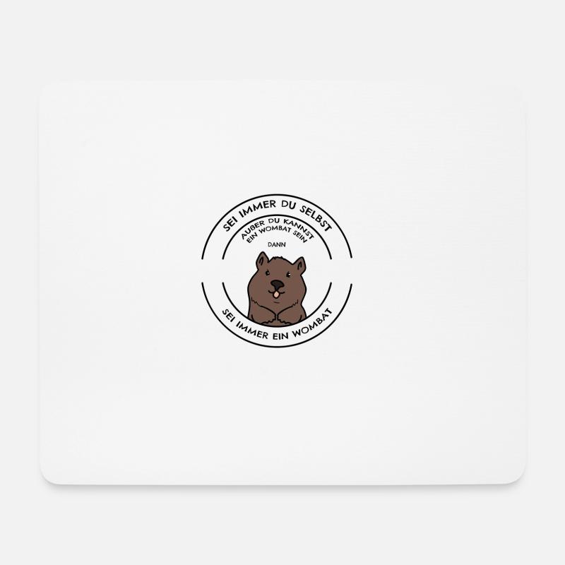 Wombat - Mousepad (Querformat) - Weiß