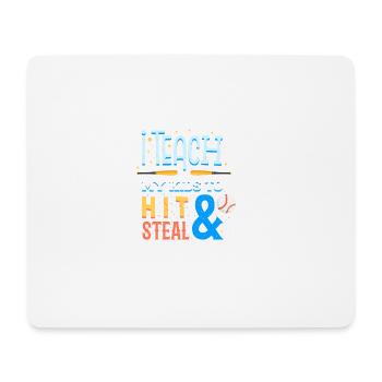J'enseigne mes enfants à frapper et voler le cadeau de maman de base-ball - Tapis de souris (format paysage) - blanc - Devant