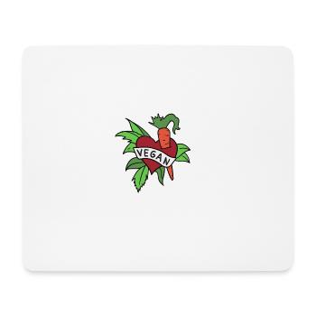 Vegan Herz mit Möhre und Blattsalat - Vegetarier - Mousepad (Querformat) - Weiß - Vorne