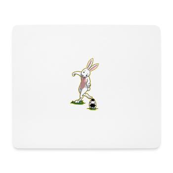 J'aime le football de lapin de Pâques cadeau - Tapis de souris (format paysage) - blanc - Devant