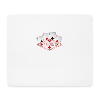 Poker - Ace - Casino - Soirée de poker - 2xCaro - Tapis de souris (format paysage) - blanc - Devant