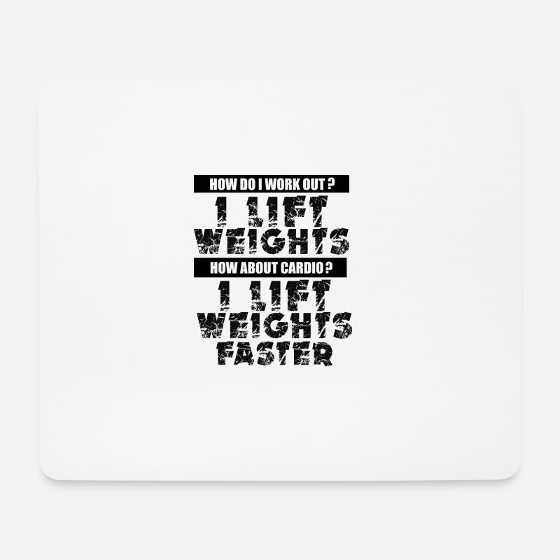 Fitness Lifter GYM-Shirt - Mousepad (Querformat) - Weiß